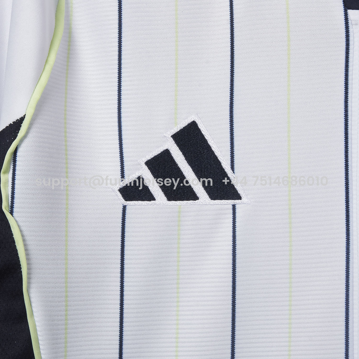 Funinjersey-Real Madrid 25-26 White Baseball Jersey with Black Stripes