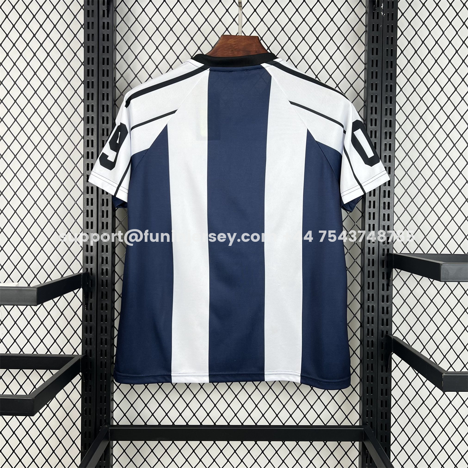 Funinjersey-Unisex Deep Blue Striped 2026 World Cup Style V-Neck Soccer Jersey - Fans Version