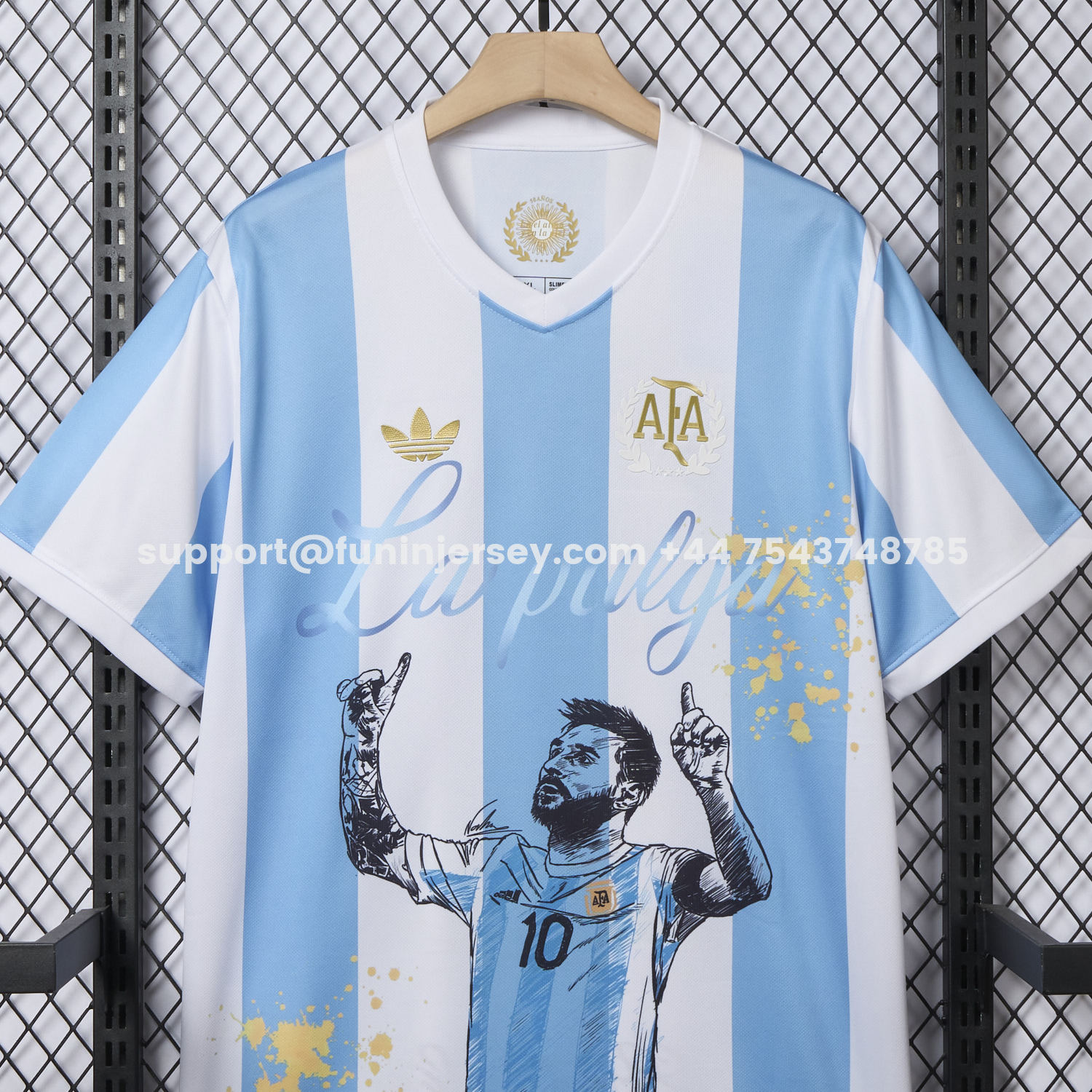 Funinjersey-Argentina 25-26 50th Anniversary Messi Graffiti Special Jersey - Fans Version