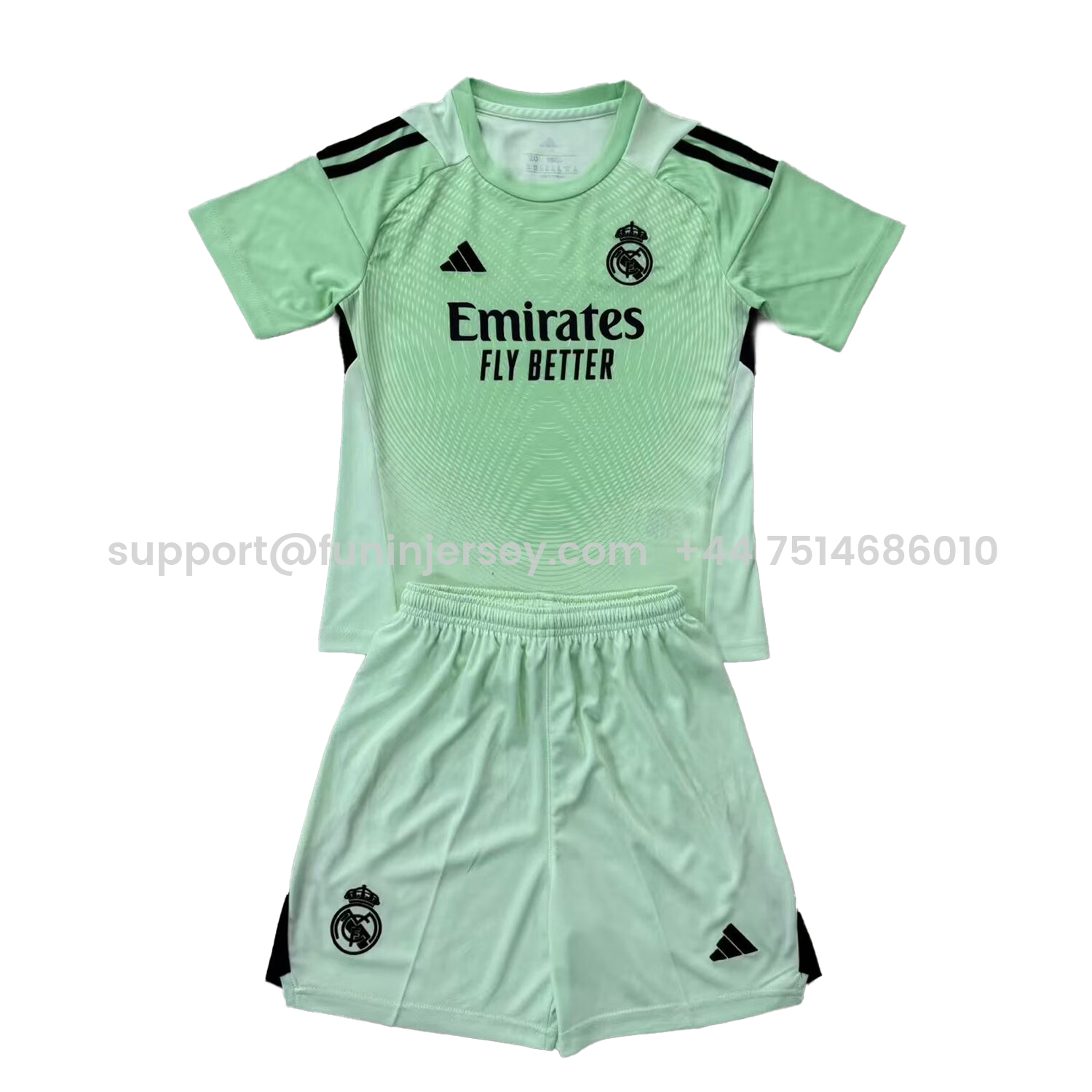 Funinjersey-Real Madrid 25-26 Goalkeeper Light Green Men's Adult Jersey Set - Fans Version