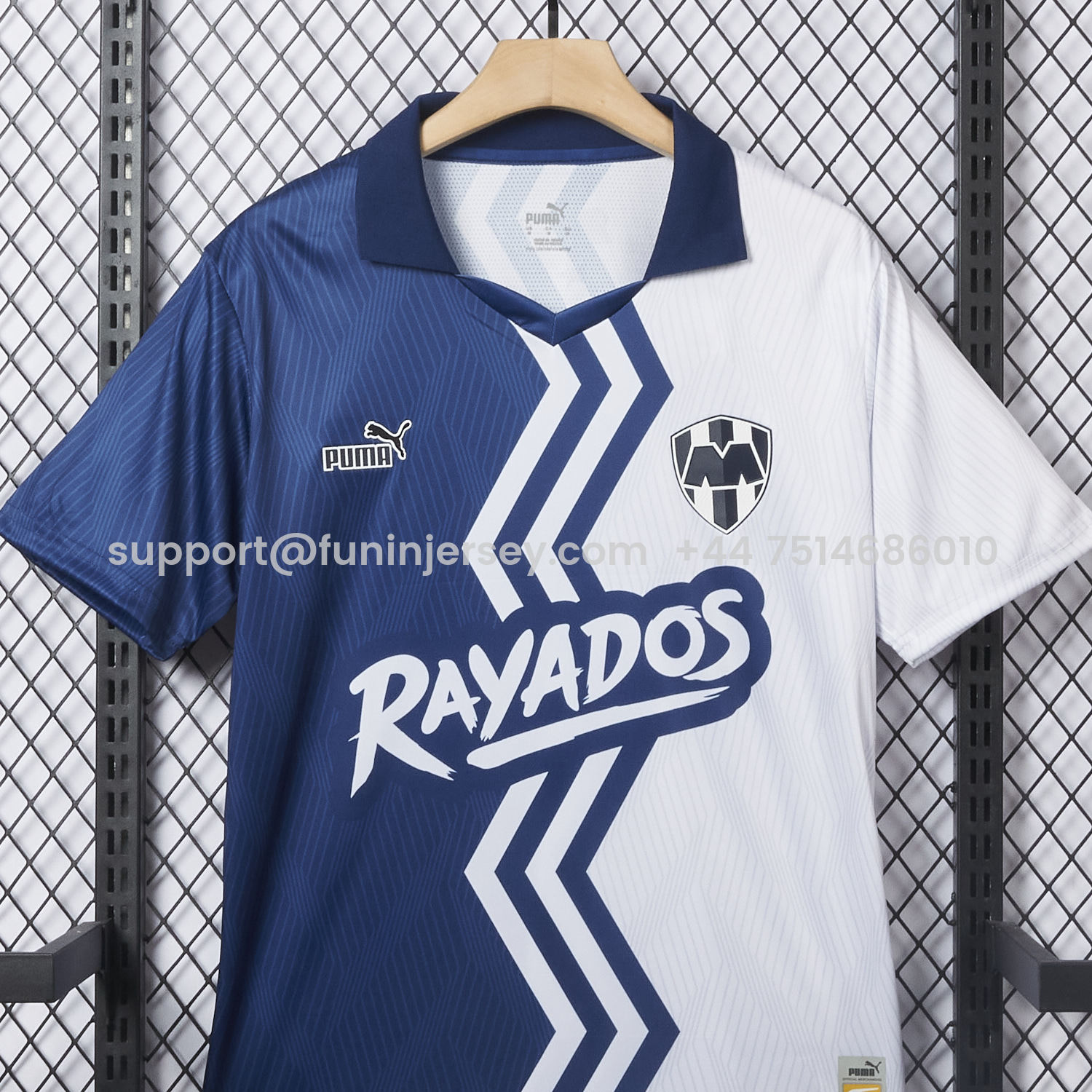 Funinjersey-Rayados Monterrey 25-26 Blue And White Half Special Jersey - Fans Version