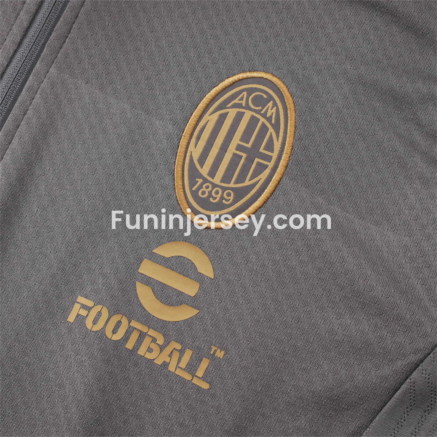 Funinjersey-AC Milan 25-26 Jacket Training Tracksuit - Grey top & Grey Pants