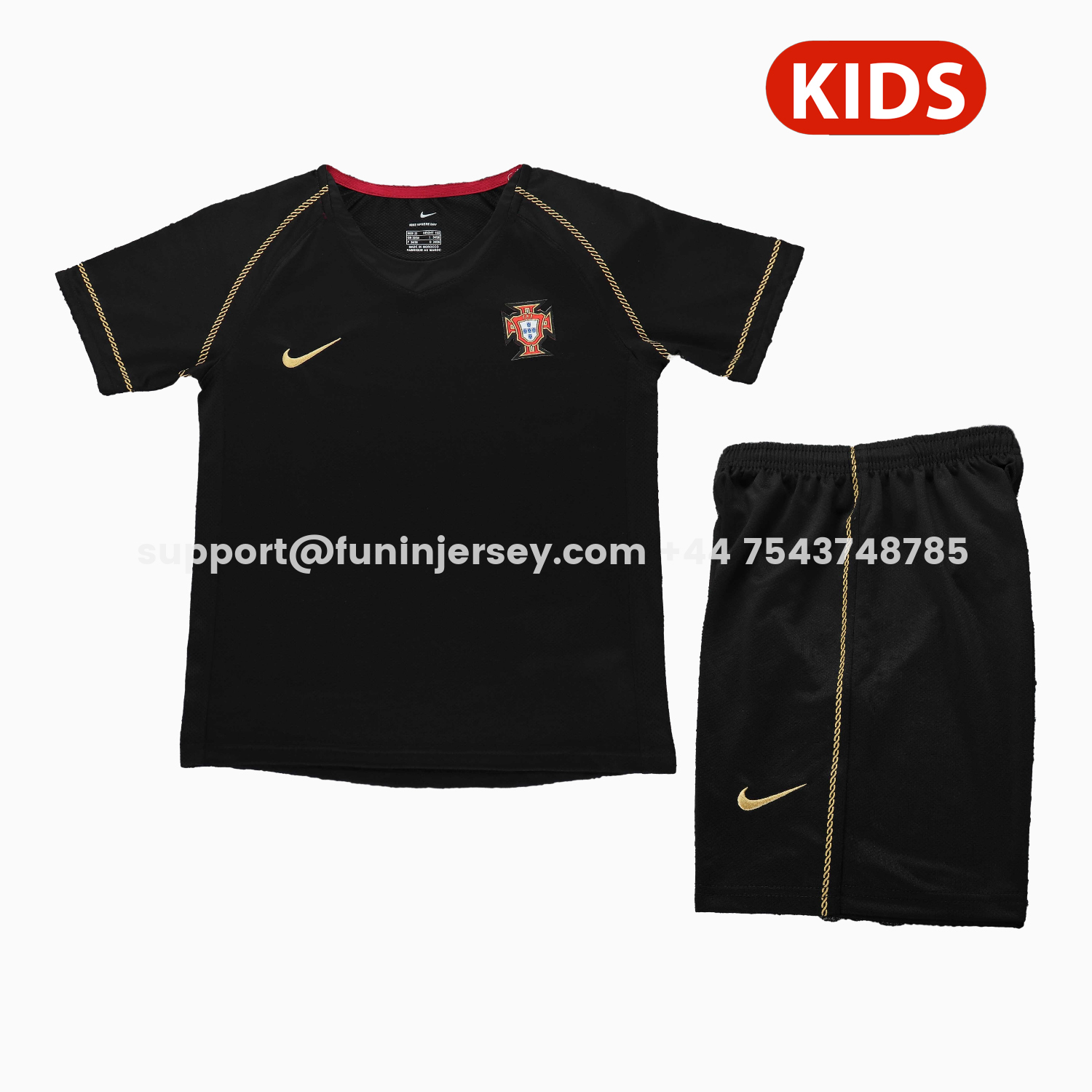 Funinjersey-Retro Portugal 2006 Away Kids Kit
