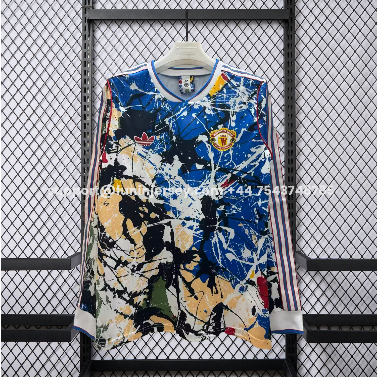 Funinjersey-Manchester United 25-26 Stone Roses Special Long Sleeves Jersey - Fans Version