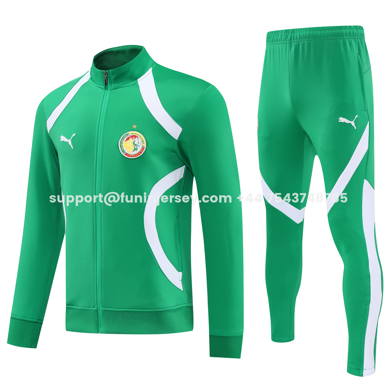 Funinjersey-Senegal 2026 Jacket Training Tracksuit - Green Jackets & Green Pants