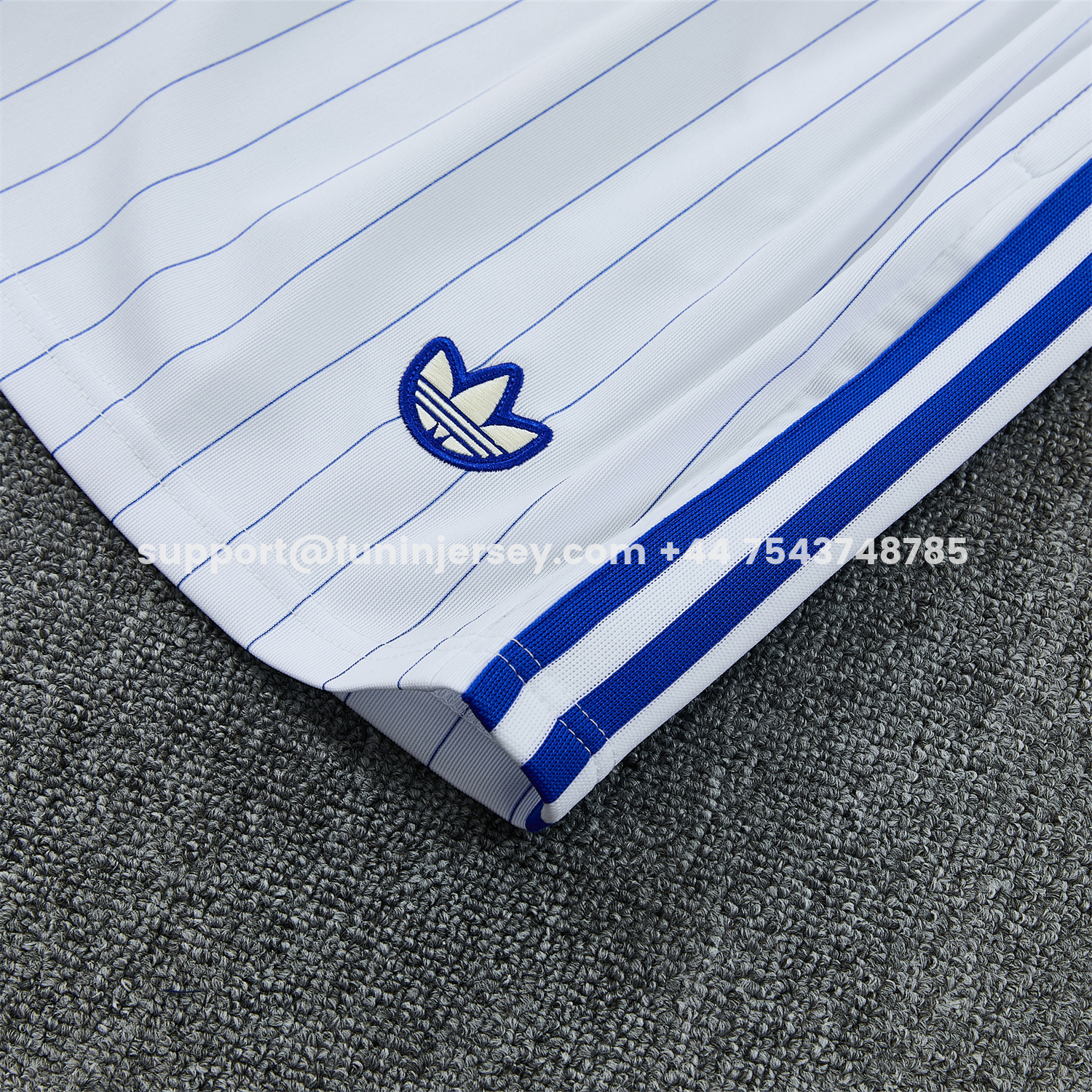 Funinjersey-C.H.E.L.S.E.A 25-26 Retro Style Short-Sleeve Training Set - Blue Top & White Pants