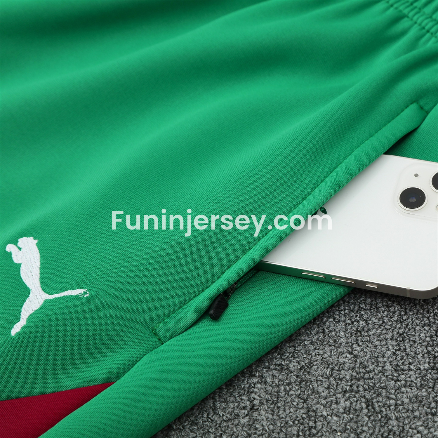 Funinjersey-Morocco 25-26 Jacket Training Tracksuit - Red Jackets & Green Pants