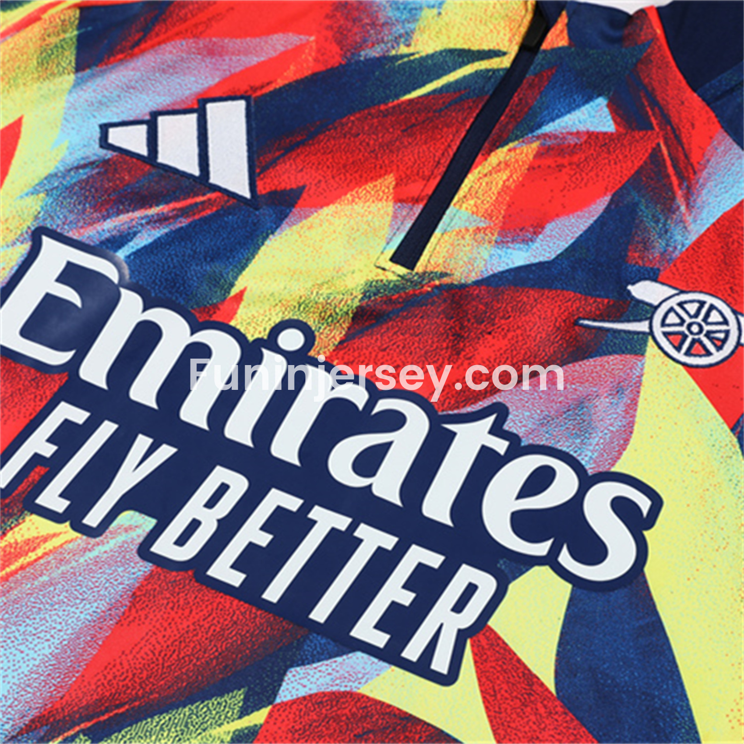 Funinjersey-Arsenal 25-26 Kid Long Sleeves Training Set - Colorful Camouflage Top & Royal Blue Pants