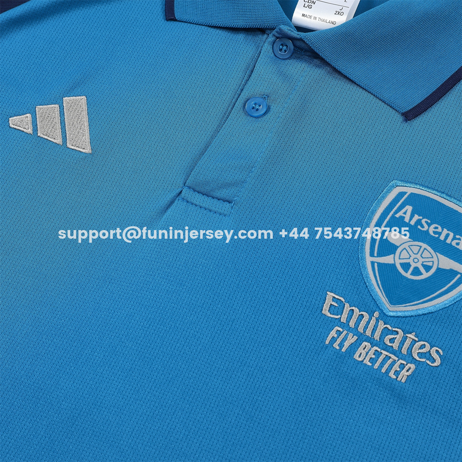 Funinjersey-Arsenal 25-26 POLO Short-Sleeve Training Set - Royal Blue Top and Deep Blue Pants
