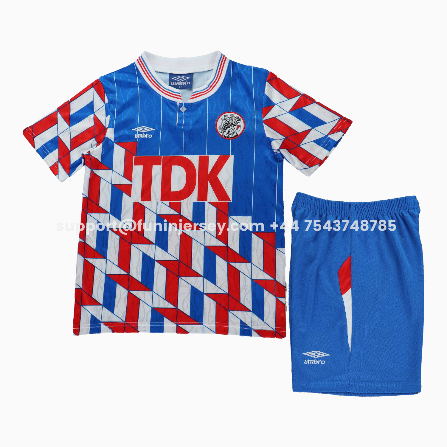 Funinjersey-Retro Ajax 1989-90 Away Kids Kit