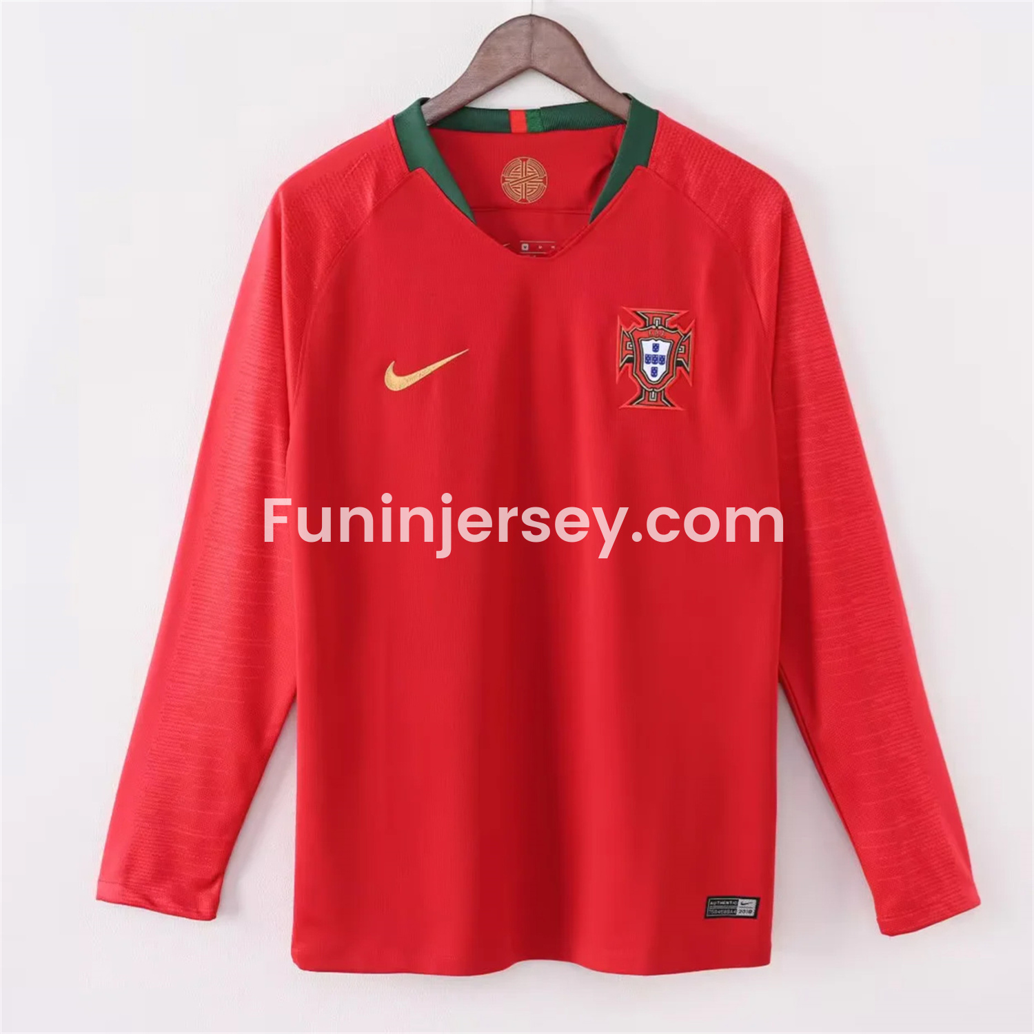 Funinjersey-Retro Portugal 2018 Home Long Sleeves Jersey
