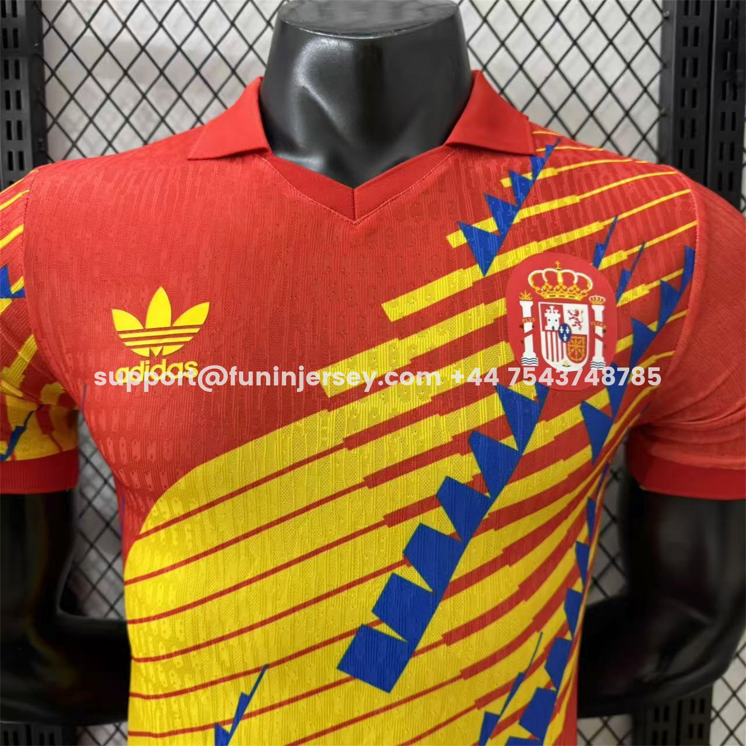 Funinjersey-Spain 2026 Blue-Yellow Stripes Red Special Jersey - Player Version
