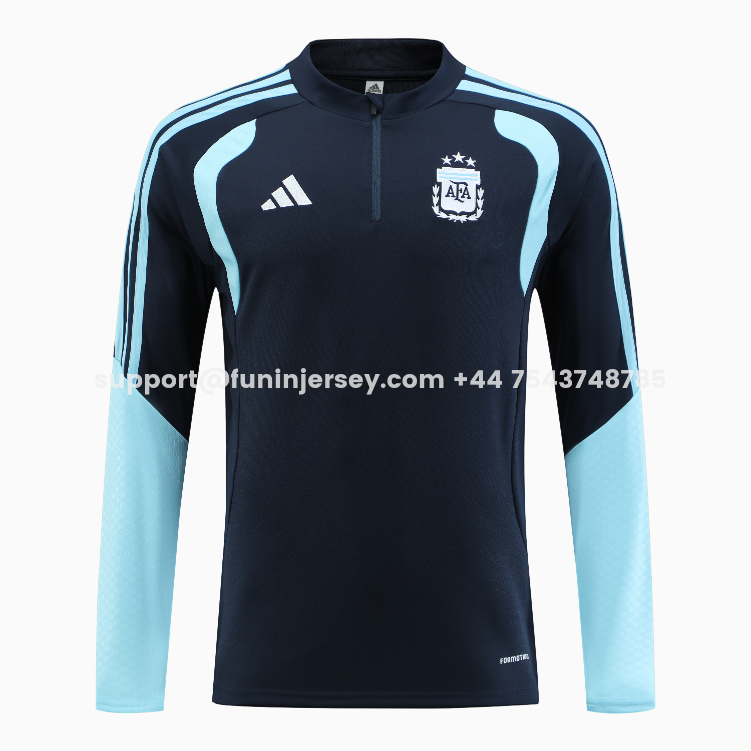 Funinjersey-Argentina 2026 Kids Long Sleeve Training Set - Blue Black Top & Pants
