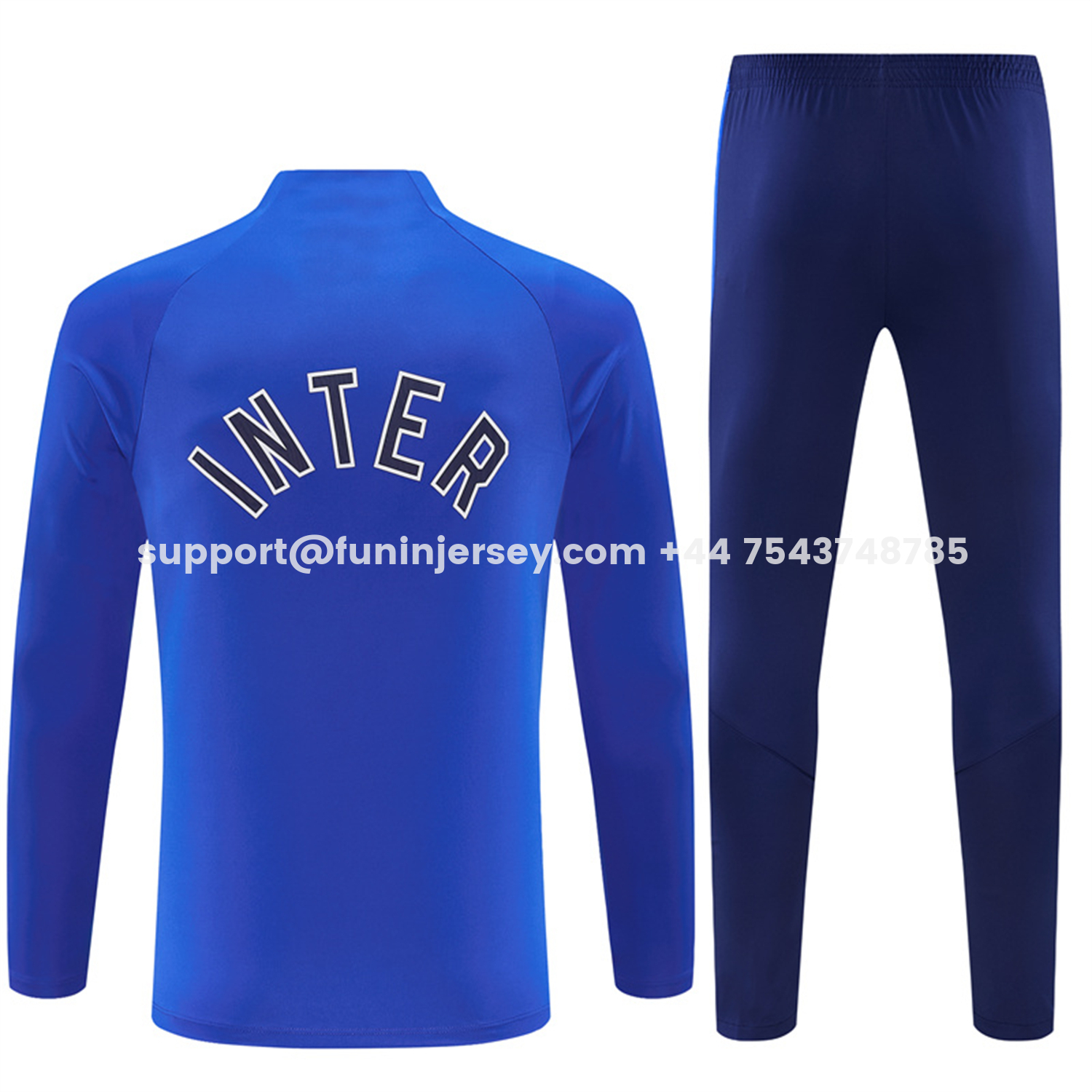 Funinjersey-Inter Milan 26-27 Kids Long Sleeve Training Set - Blue Top & Royal Blue Pants