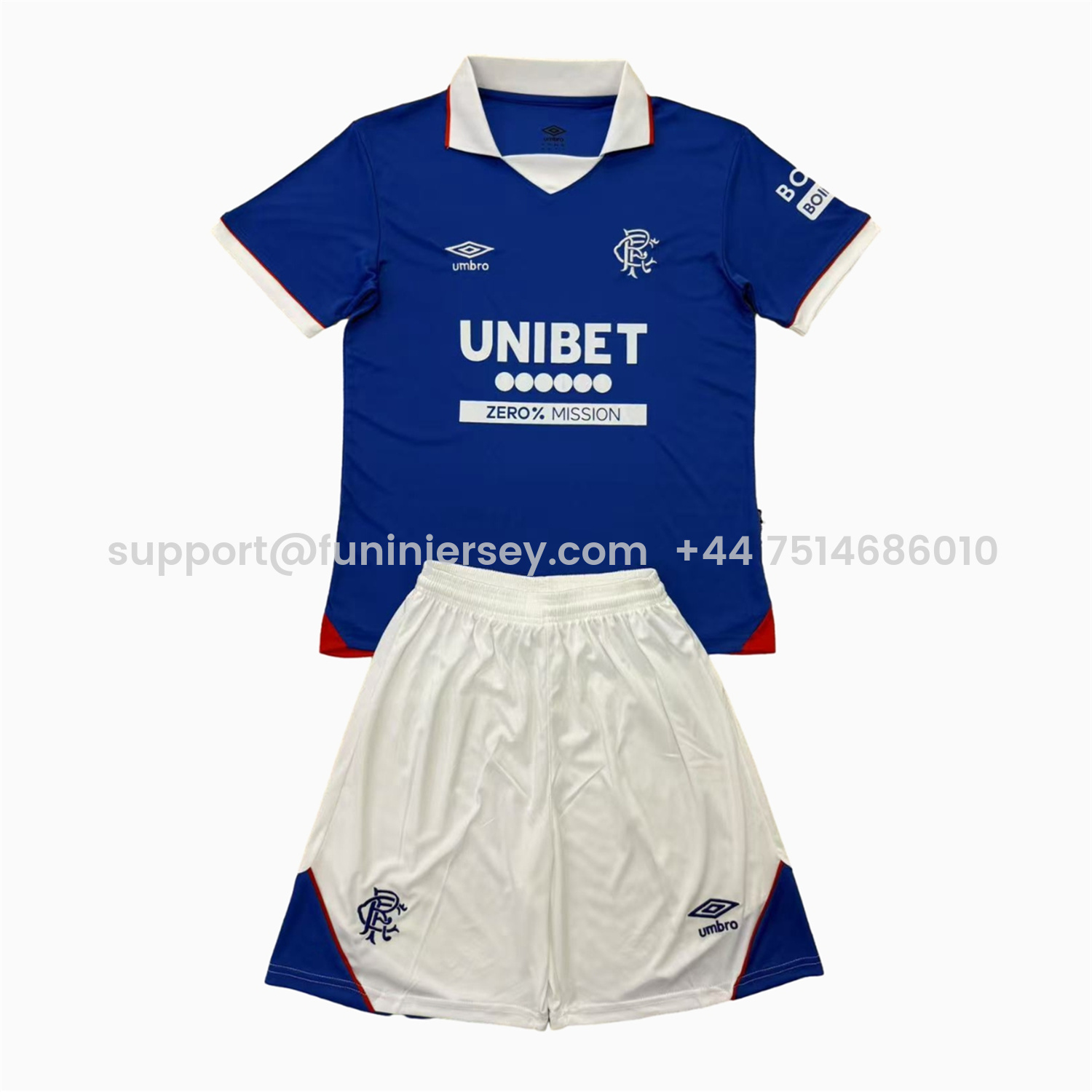 Funinjersey-Glasgow Rangers 25-26 Home Men's Adult Jersey Set - Fans Version