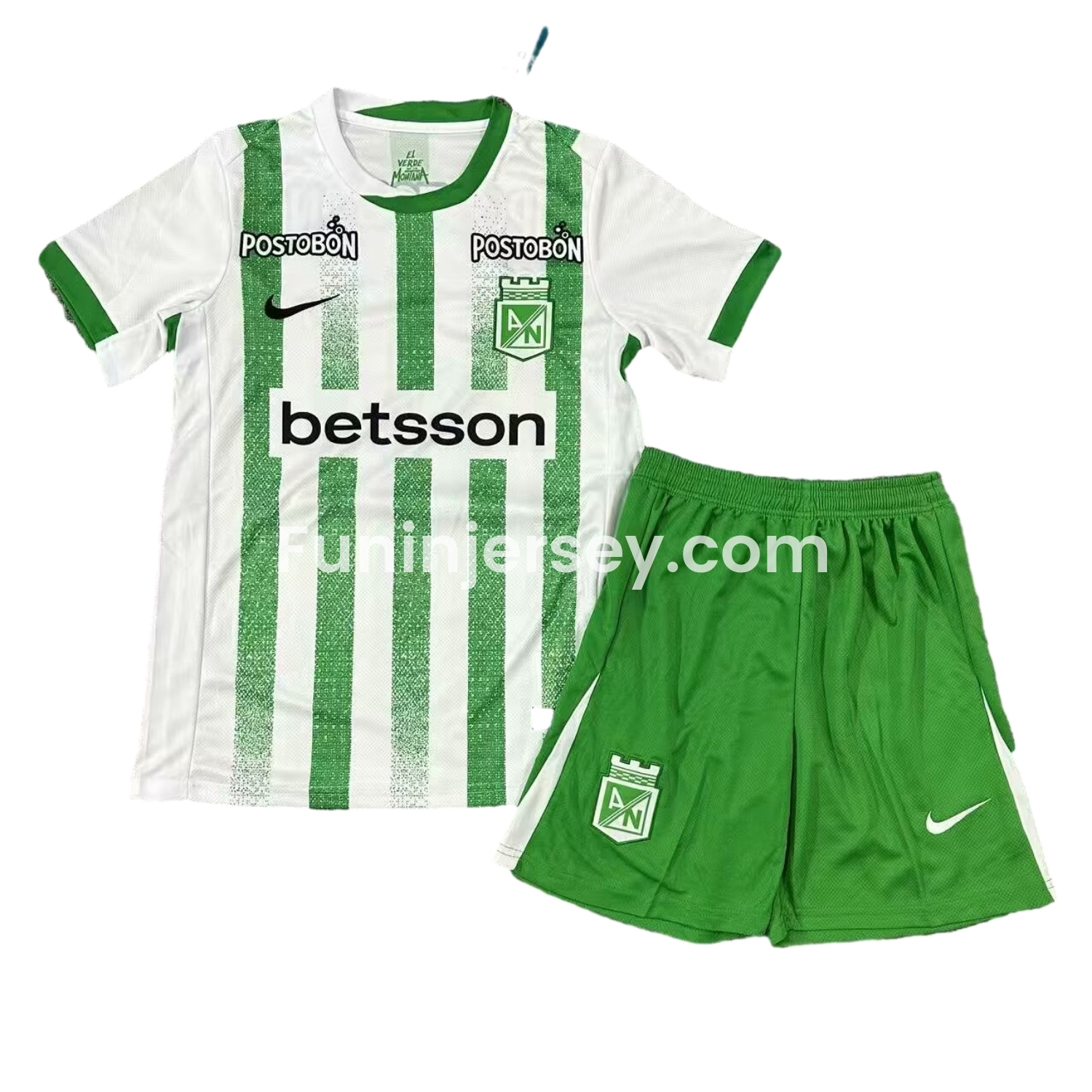 Funinjersey-Atlético Nacional 25-26 Home Men's Adult Jersey Set - Fans Version