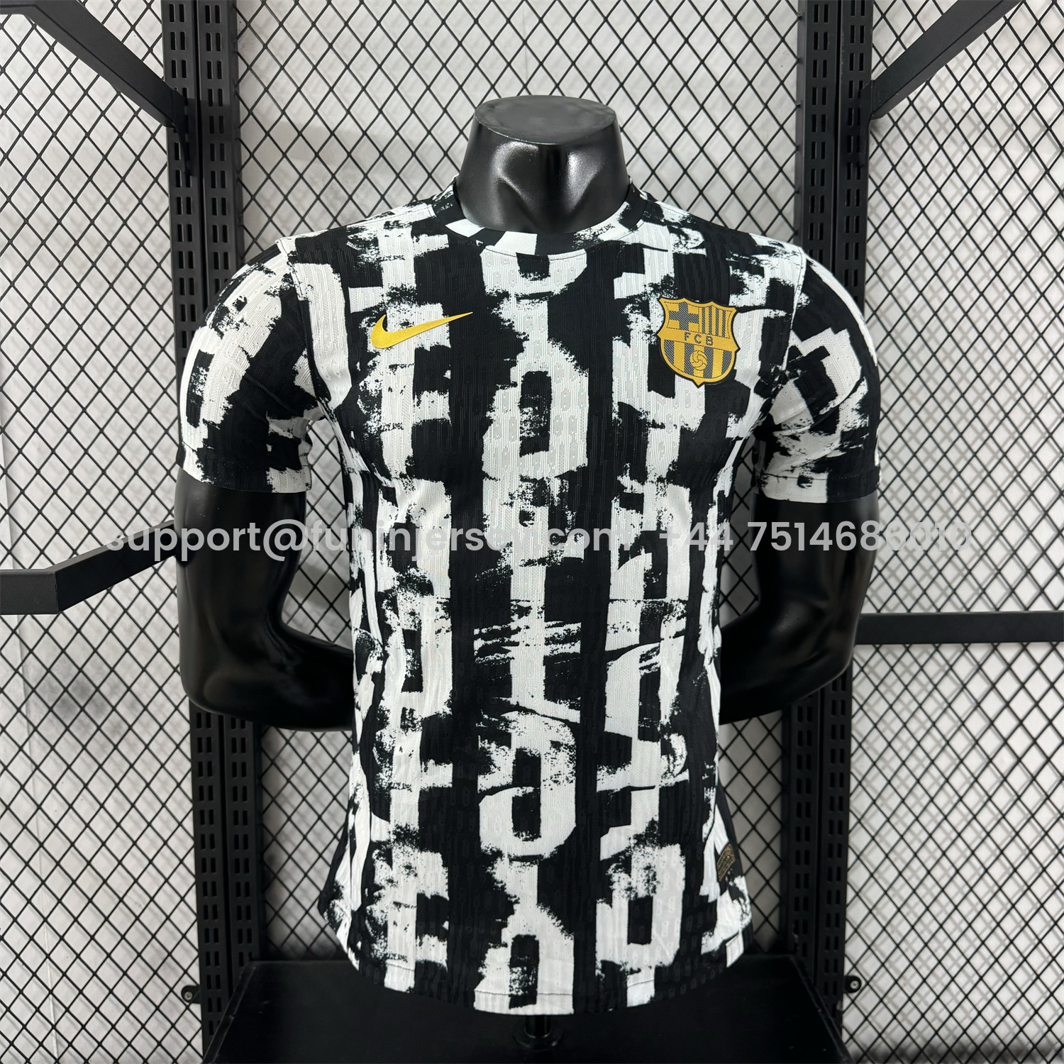 Funinjersey-Barcelona 25-26 Unsponsored White & Black Letters Special Jersey - Player Version