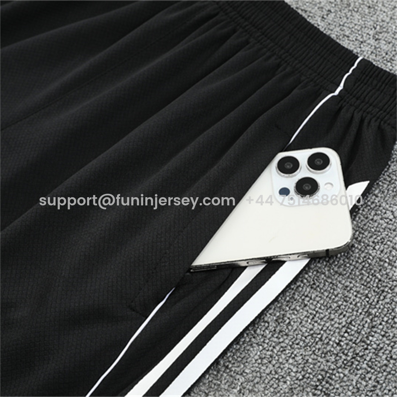 Funinjersey-Germany 25-26 Short-Sleeve Training Set - White Top & Black Shorts