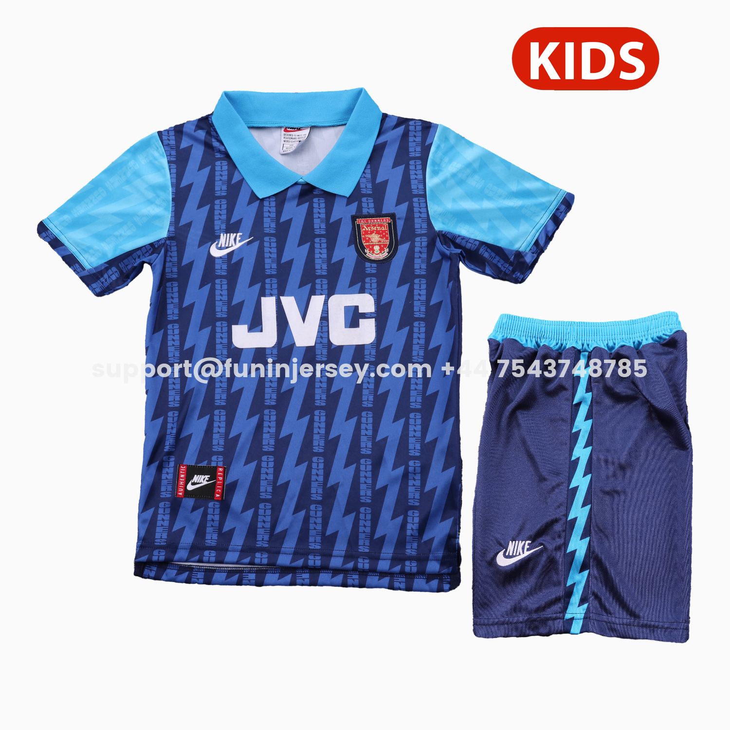 Funinjersey-Retro Arsenal 1994-95 Away Kids Kit