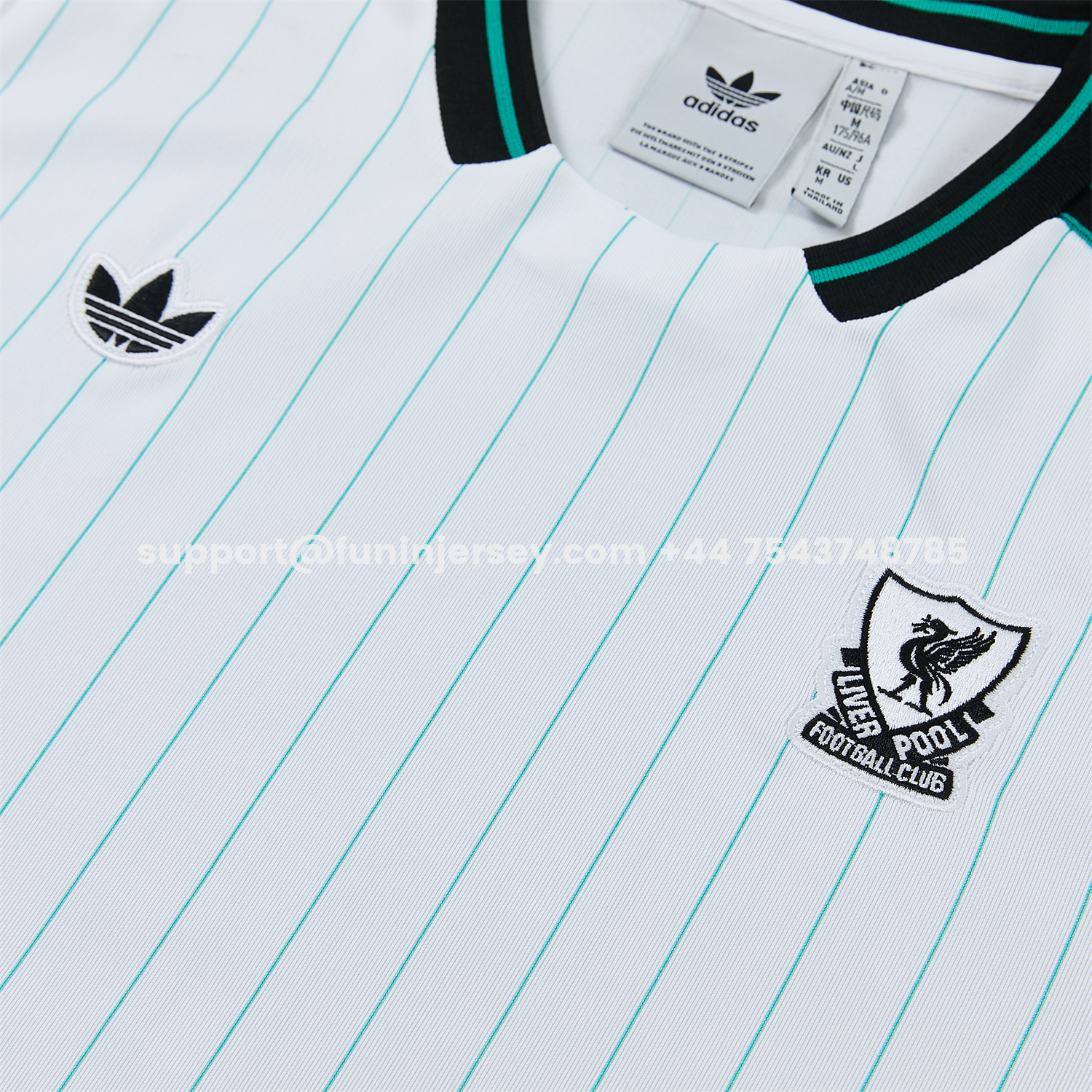 Funinjersey-Liver.pool 25-26 Retro Style Vest Training Set - White With Green Stripes Top & Pants
