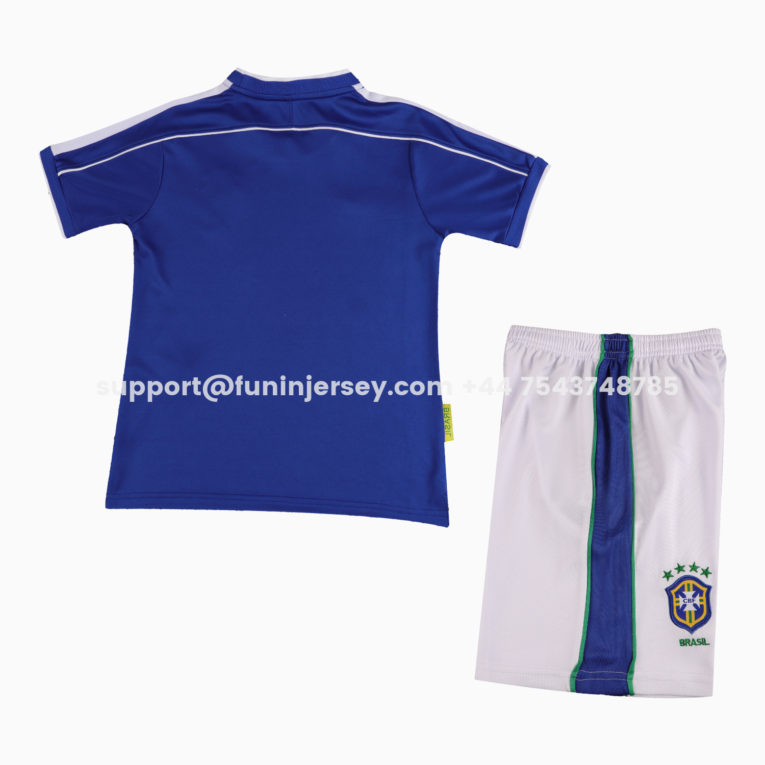Funinjersey-Retro Brazil 1998 Away Kids Kit