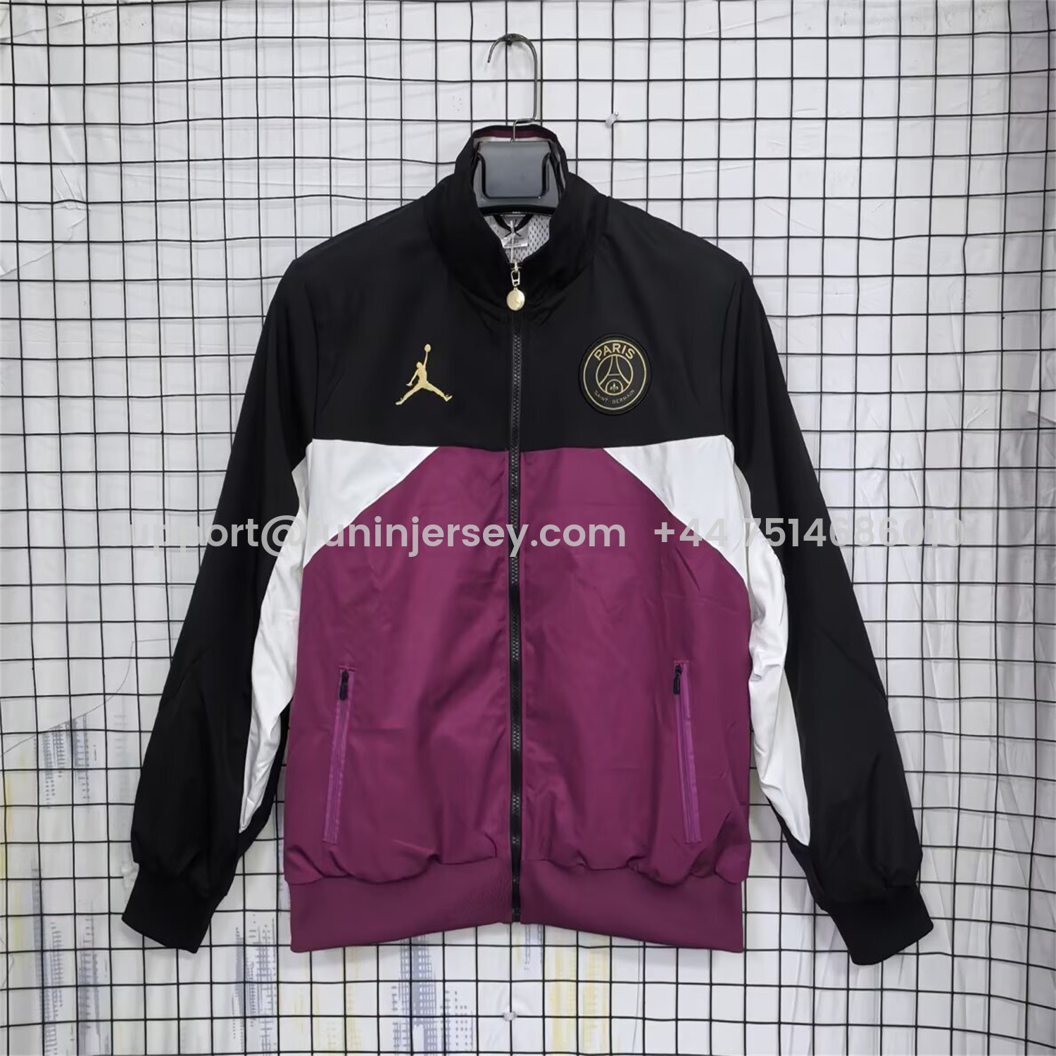 Funinjersey-Paris Saint-Germain PSG 25-26 Windbreaker Jacket - Purple And Black