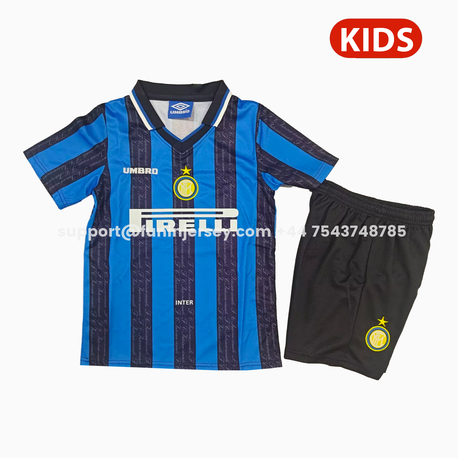Funinjersey-Retro Inter Milan 1997-98 Home Kids Kit