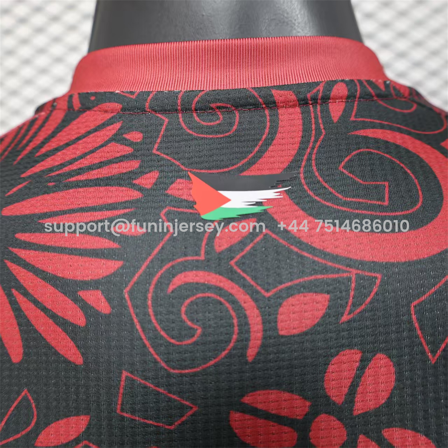 Funinjersey-Club Deportivo Palestino Palestine 25-26 Red Flowers Black Jersey - Player Version