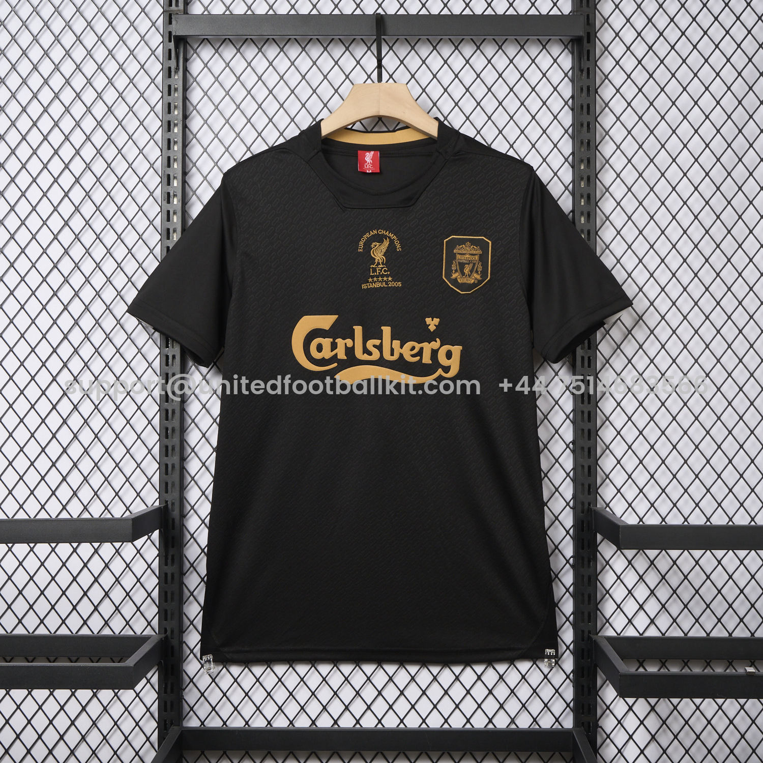 Unitedfootballkit.com | Liver.pool 25-26 Istanbul 2005 Anniversary Black Jersey - Fans Version -Customize Name, Number and Patch | Worldwide Shipping