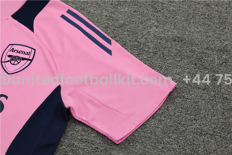 Unitedfootballkit.com | Arsenal 24-25 Short-Sleeve Training Set - Pink -Customize Name, Number and Patch | Worldwide Shipping