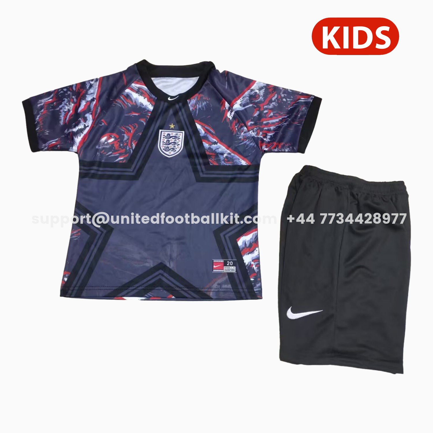 Unitedfootballkit.com | England 2026 Hollywood Goalkeeper Special Kids Kit -Customize Name, Number and Patch | Worldwide Shipping