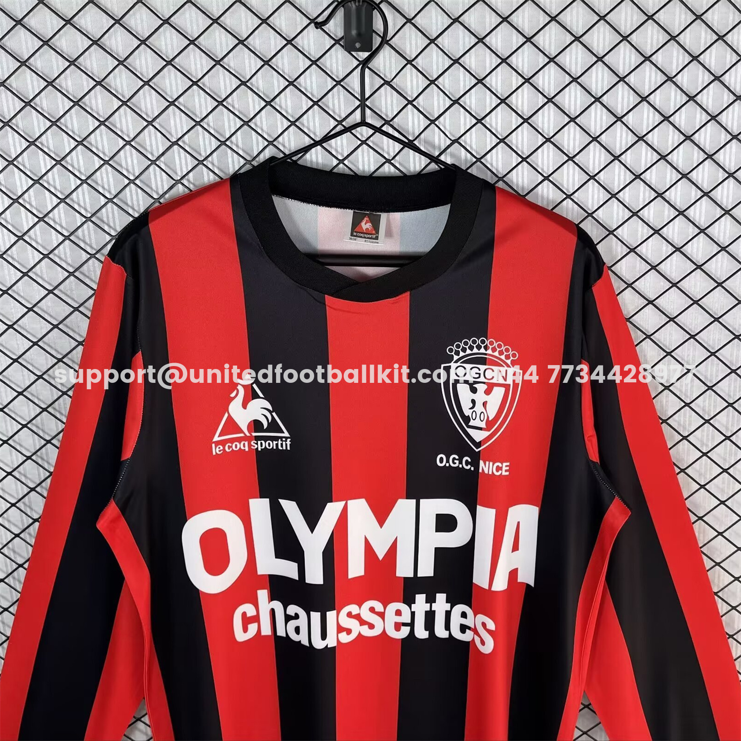Unitedfootballkit.com | Retro Nice 1977-78 Home Long Sleeves Jersey -Customize Name, Number and Patch | Worldwide Shipping