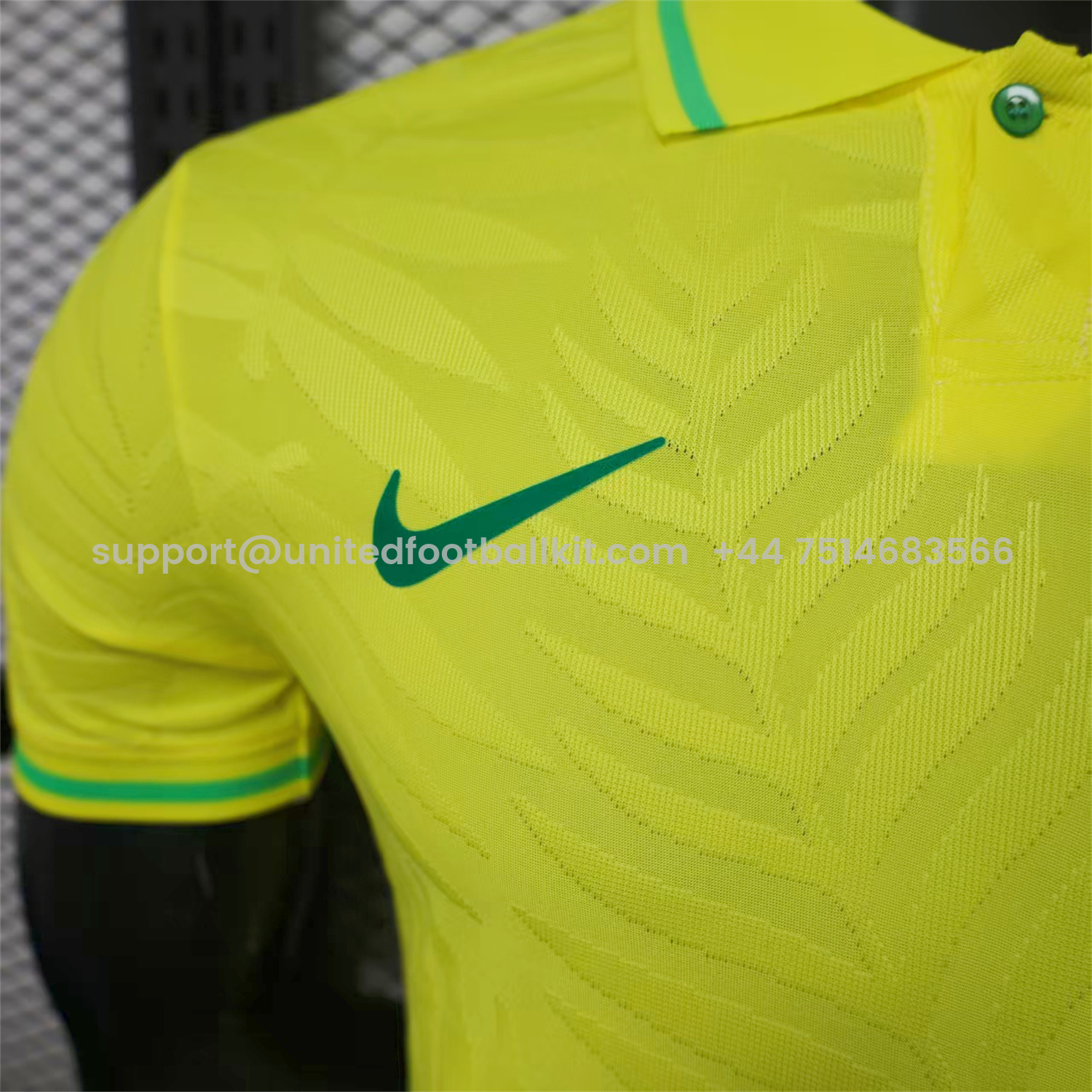 Unitedfootballkit.com | Brazil 25-26 Fern Yellow Polo Jersey - Player Version -Customize Name, Number and Patch | Worldwide Shipping
