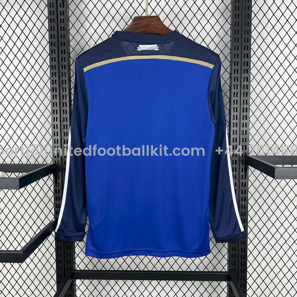 Unitedfootballkit.com | Retro Argentina 2014 Away Long Sleeves Jersey -Customize Name, Number and Patch | Worldwide Shipping