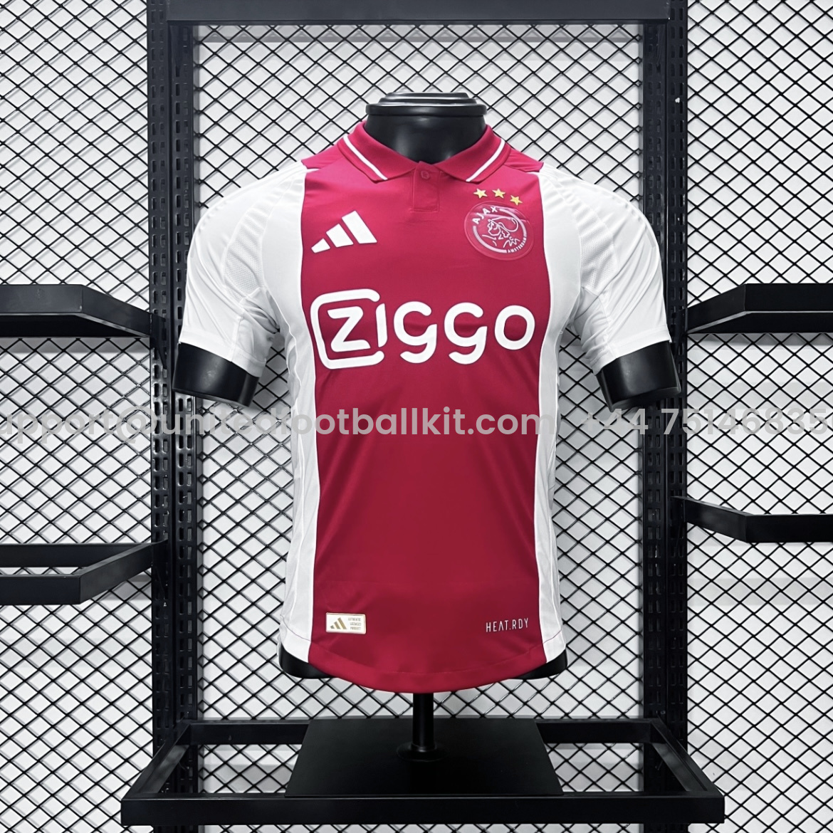 Unitedfootballkit.com | Ajax 24-25 Home Stadium Jersey - Player Version -Customize Name, Number and Patch | Worldwide Shipping