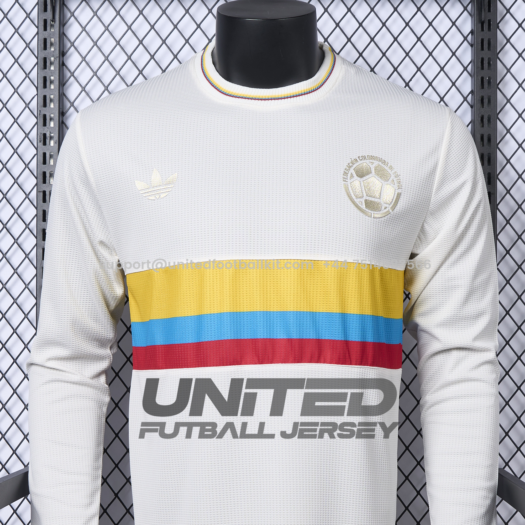 Unitedfootballkit.com | Colombia 2024 100th Anniversary Long Sleeve Jersey - Player Version -Customize Name, Number and Patch | Worldwide Shipping