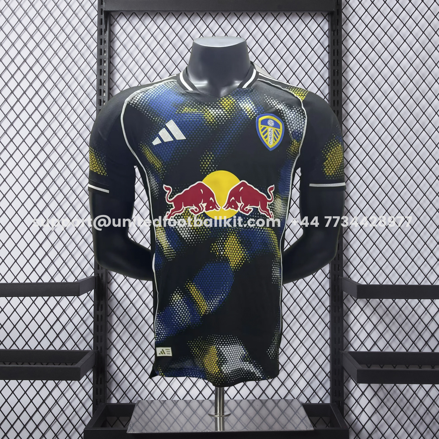 Unitedfootballkit.com | Leeds United 25-26 Third Black Jersey - Player Version -Customize Name, Number and Patch | Worldwide Shipping
