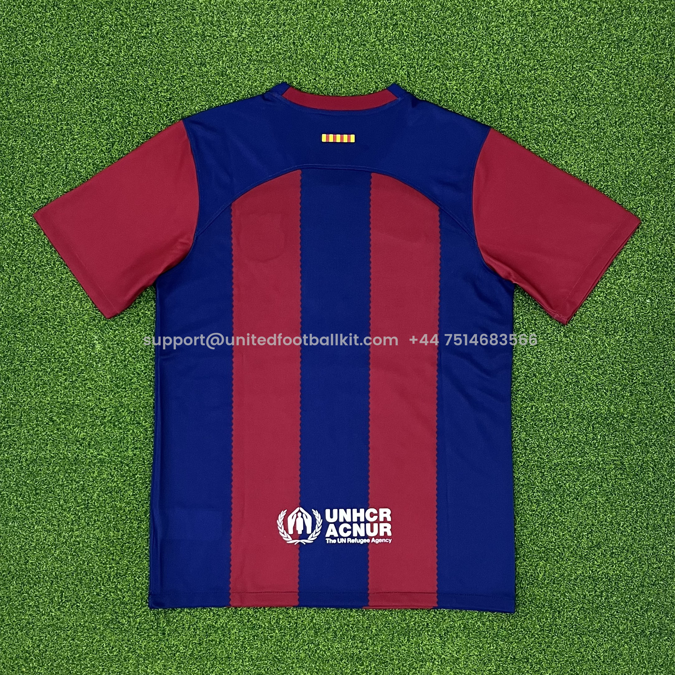 Unitedfootballkit.com | Barcelona X RS Iconic Tongue Jersey - Fans Version -Customize Name, Number and Patch | Worldwide Shipping