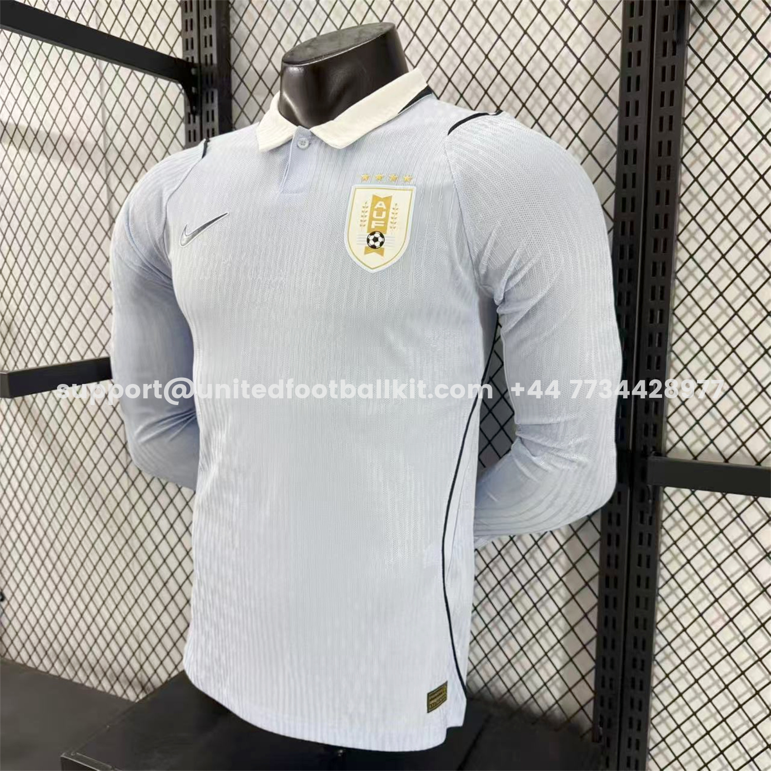 Unitedfootballkit.com | Uruguay 2026 Home Long Sleeves Jersey - Player Version -Customize Name, Number and Patch | Worldwide Shipping