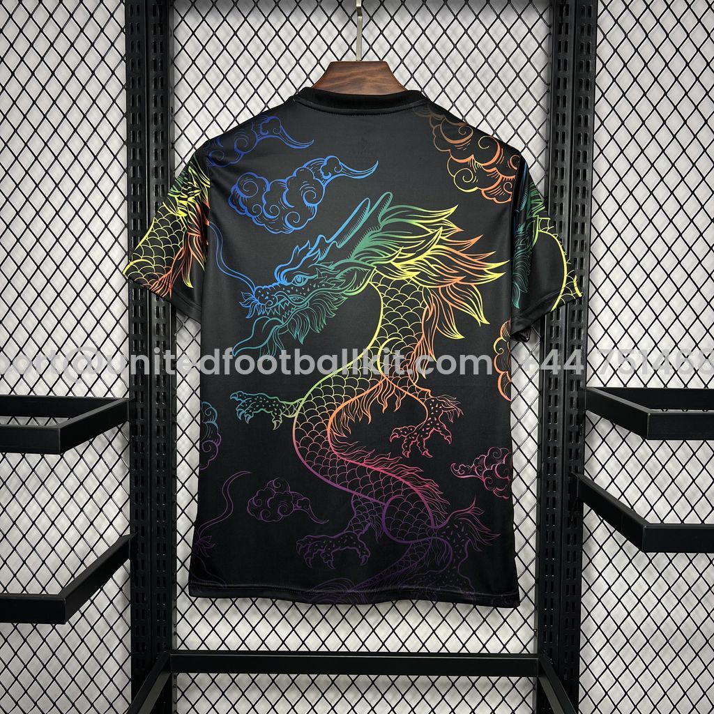 Unitedfootballkit.com | Real Madrid 24-25 Black Colorful Dragon Speical Jersey - Fans Version -Customize Name, Number and Patch | Worldwide Shipping