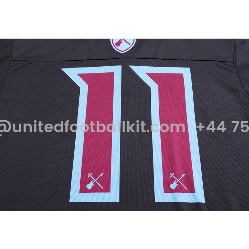 Unitedfootballkit.com | Iron Maiden x West Ham Black Special Edition Jersey - with 11 print -Customize Name, Number and Patch | Worldwide Shipping