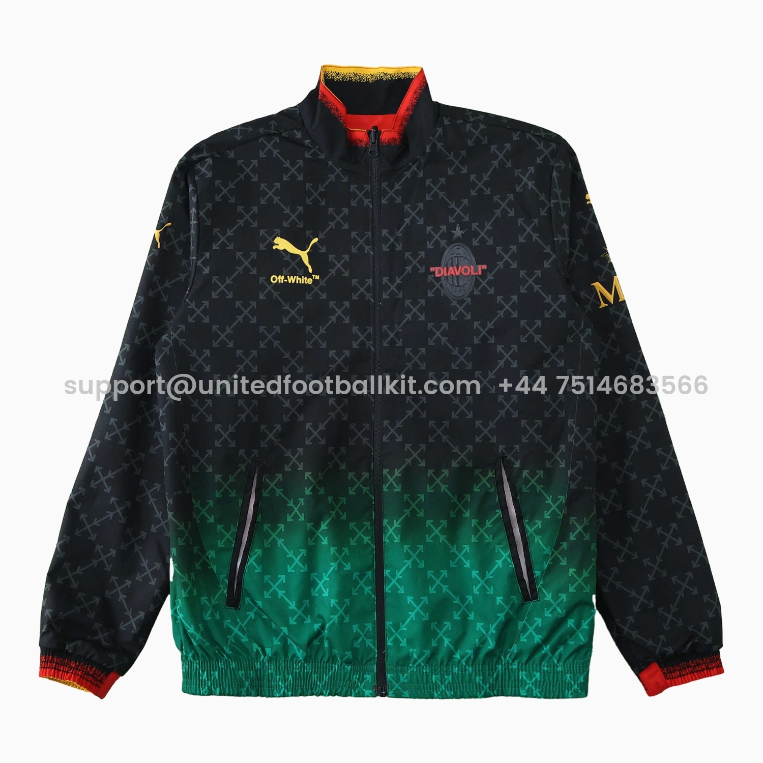 Unitedfootballkit.com | AC Milan 24-25 Fourth “Diavoli” Special Edition Double Sided Reversible Windbreaker - Black & Red -Customize Name, Number and Patch | Worldwide Shipping