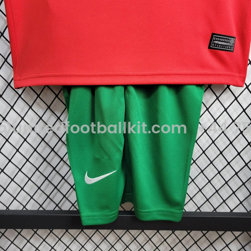 Unitedfootballkit.com | Portugal 2024 Home Stadium Kids Kit -Customize Name, Number and Patch | Worldwide Shipping