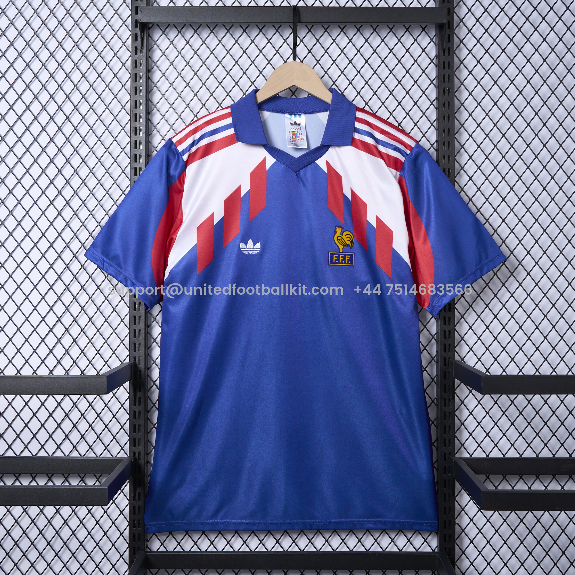 Unitedfootballkit.com | Retro France 1990 Home Stadium Jersey -Customize Name, Number and Patch | Worldwide Shipping