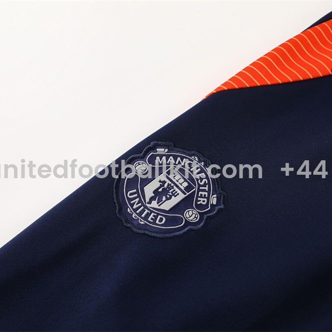 Unitedfootballkit.com | Manchester United 24-25 Jacket Training Tracksuit - Orange -Customize Name, Number and Patch | Worldwide Shipping