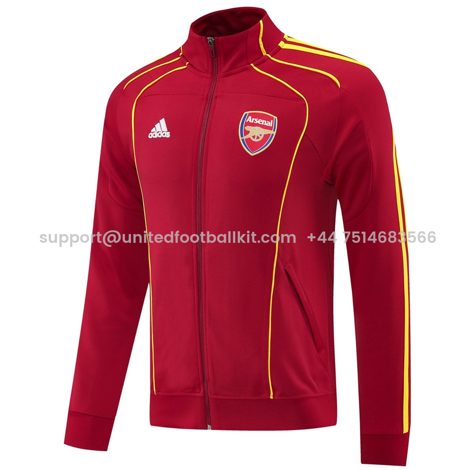 Unitedfootballkit.com | Arsenal 25-26 Jacket Training Tracksuit - Red Jackets & Black Pants -Customize Name, Number and Patch | Worldwide Shipping