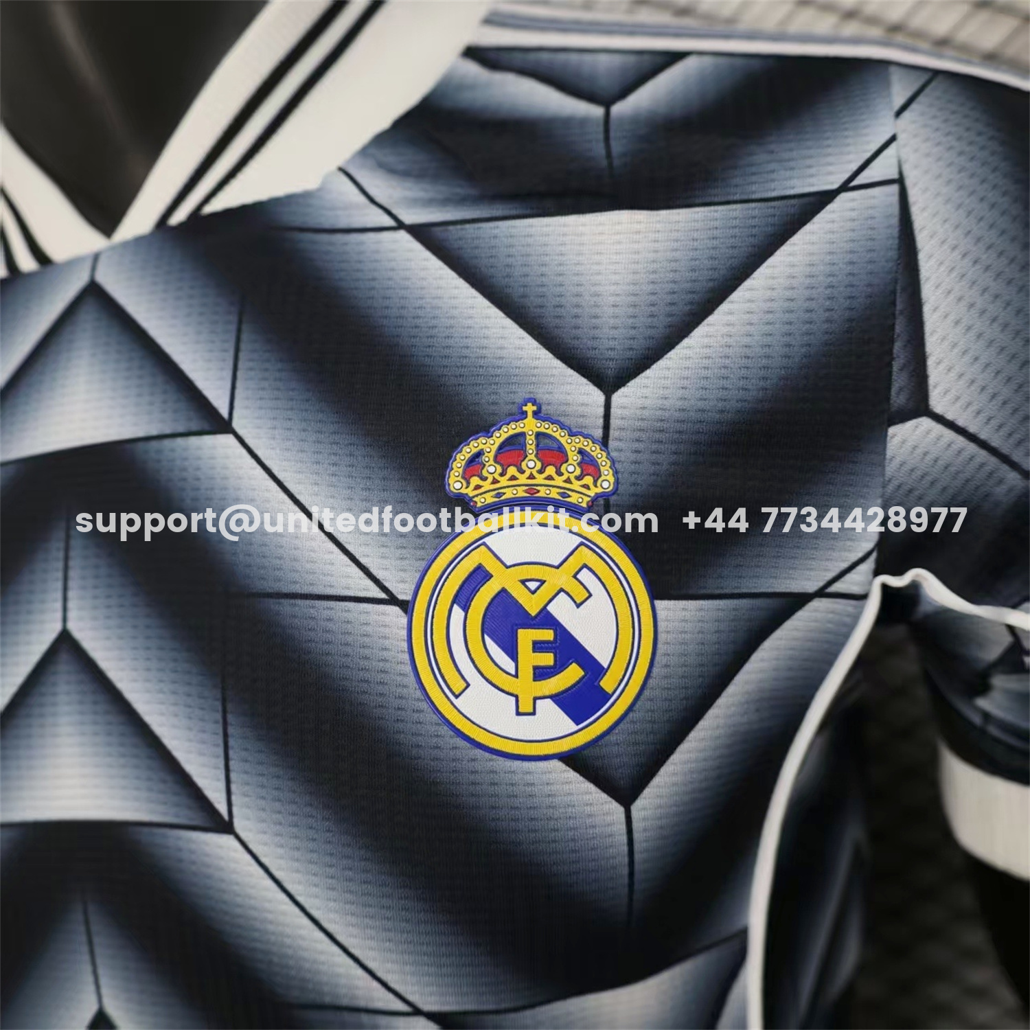 Unitedfootballkit.com | Real Madrid 25-26 Refracted Black Light White Special Jersey - Player Version -Customize Name, Number and Patch | Worldwide Shipping