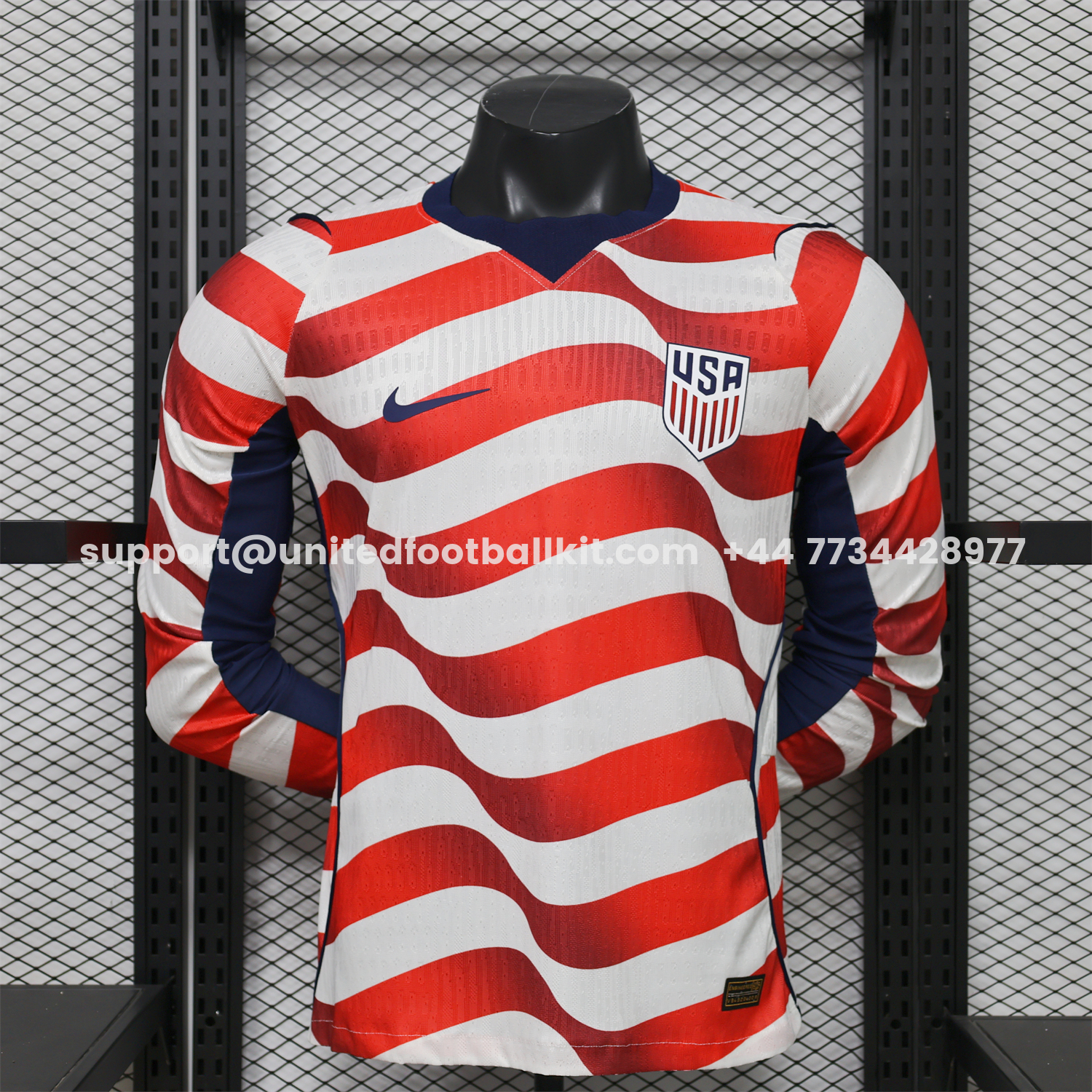 Unitedfootballkit.com | 【Back Blank】United States USA 2026 Home Long Sleeves Jersey - Player Version -Customize Name, Number and Patch | Worldwide Shipping