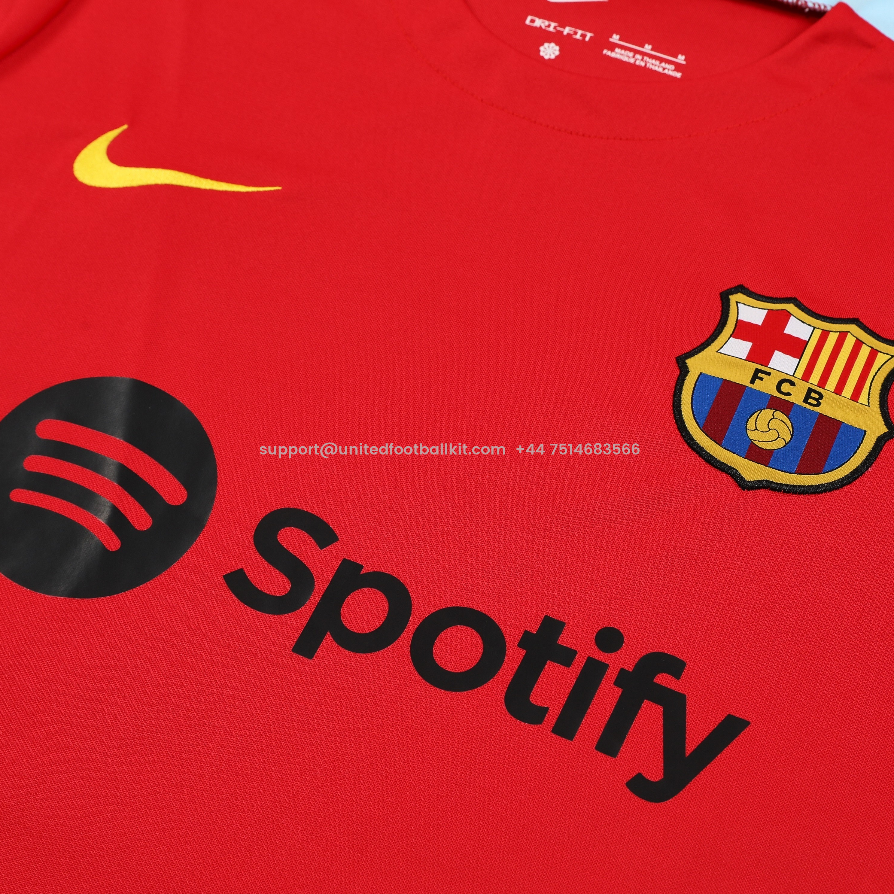 Unitedfootballkit.com | Barcelona 24-25 Short-Sleeve Training Set - Red Top & Black Shorts -Customize Name, Number and Patch | Worldwide Shipping