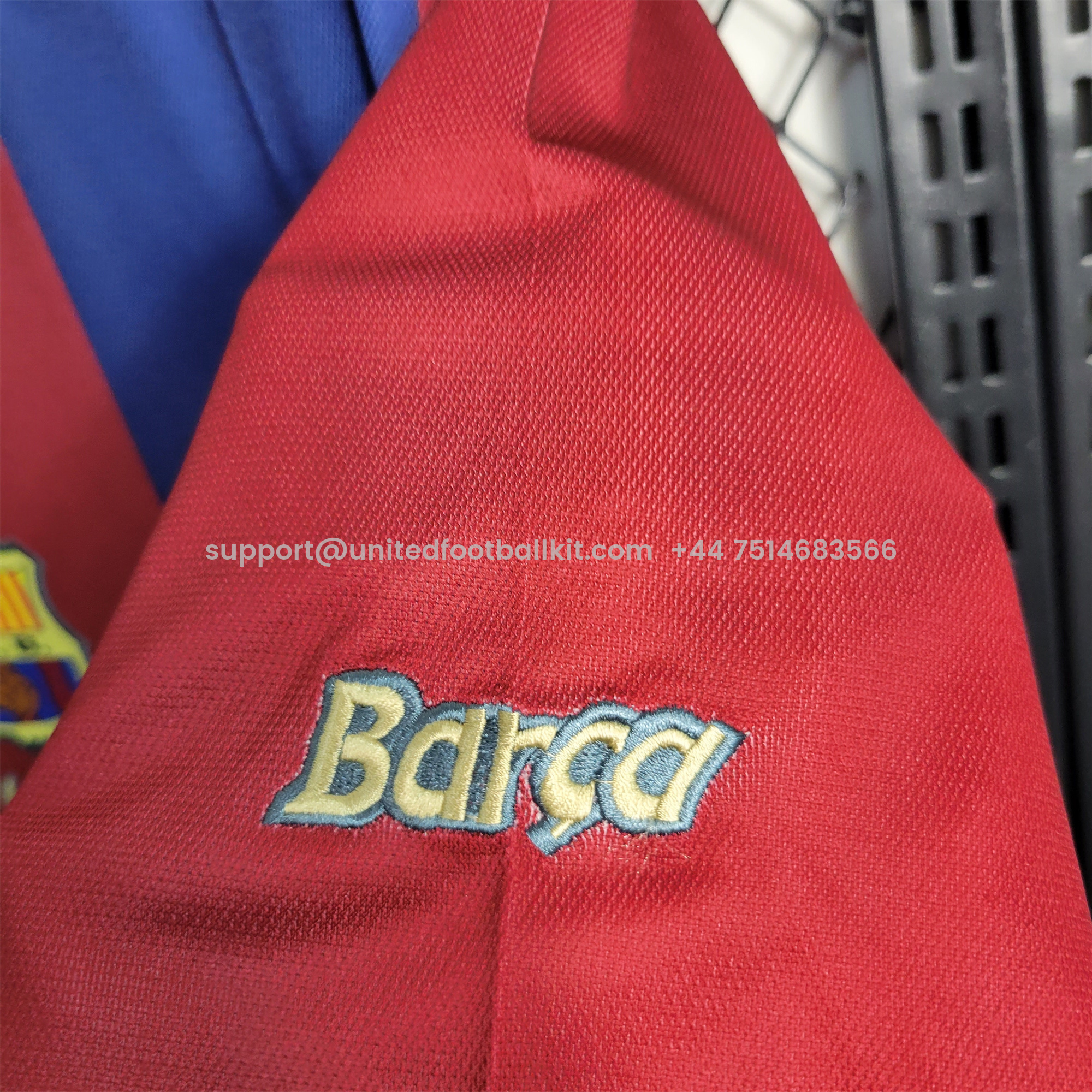 Unitedfootballkit.com | Retro Barcelona 98-99 Home Stadium Jersey -Customize Name, Number and Patch | Worldwide Shipping